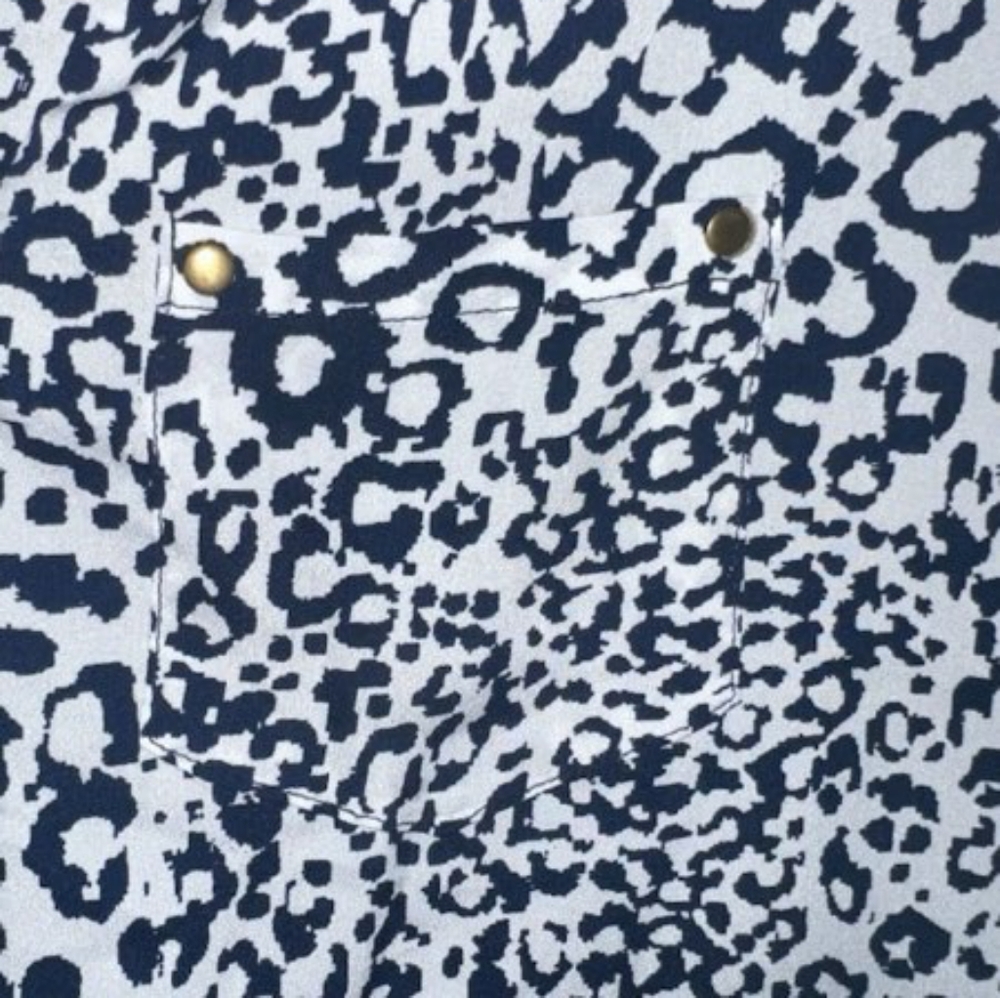 Blue and white abstract blouse by Per Seption Concept - Picture 6 of 6